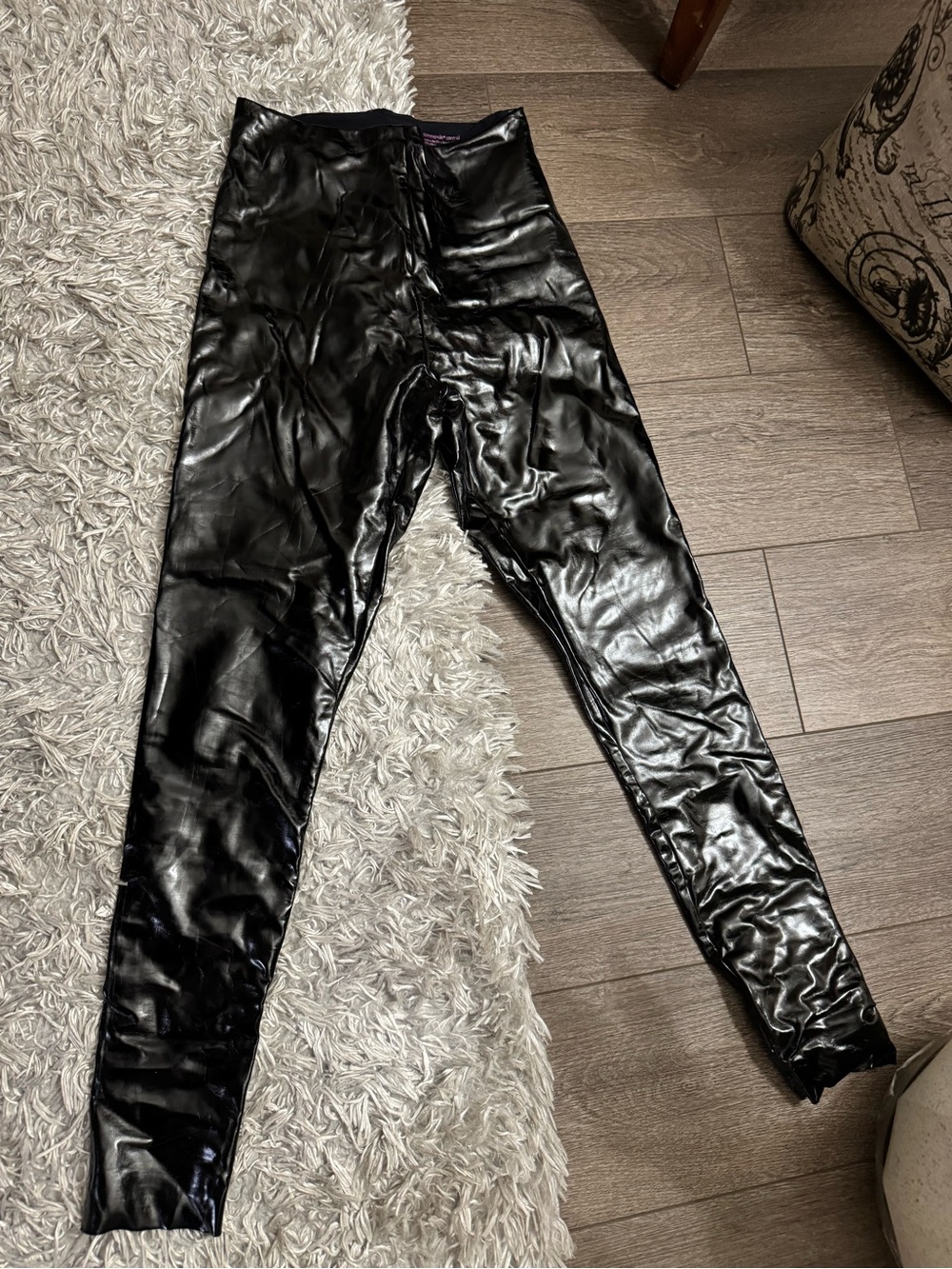 Black Faux Leather High-Rise Leggings
